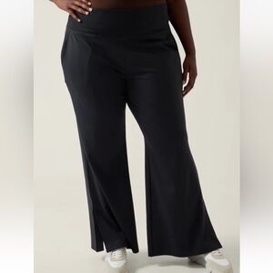 Athleta Black Wide-Leg Pull-On Pants